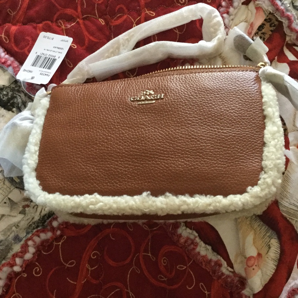 Coach Crossbody Sherling Bag in Tan
